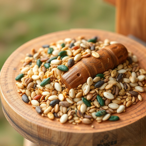 Mixed seed blend on wooden bird table