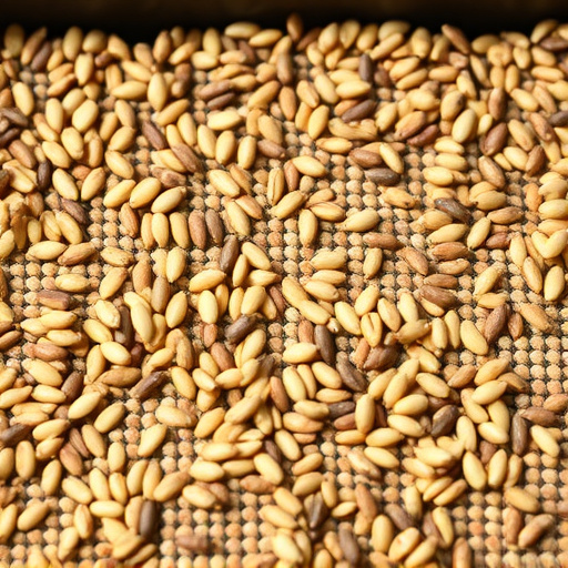 Mixed seed scattered on feeding tray