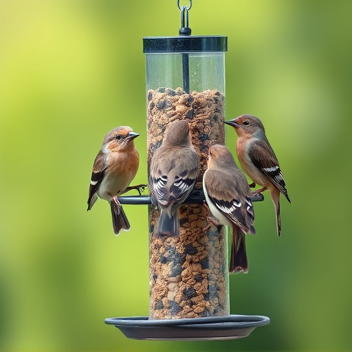 Multiple birds perched on suet feeder