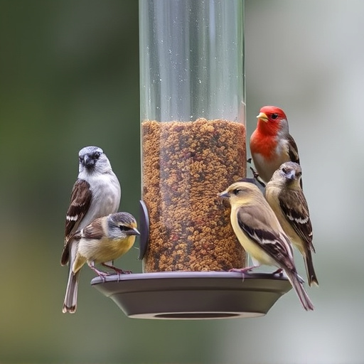 Multiple birds perched on suet feeder
