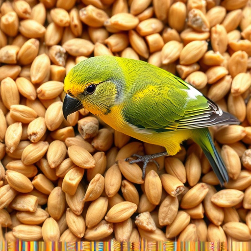 Natural bird food excluding wheat grains
