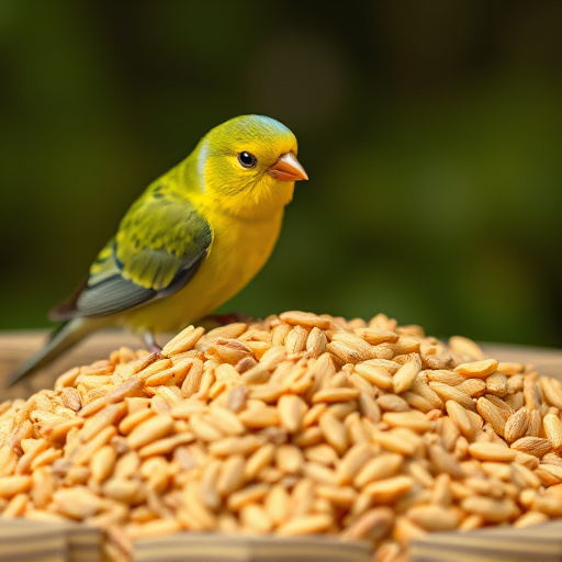 Natural bird food excluding wheat grains