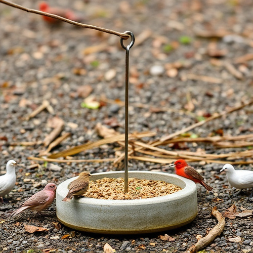 Natural ground feeding station for birds