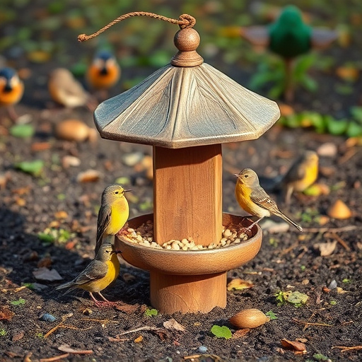 Natural ground feeding station for birds
