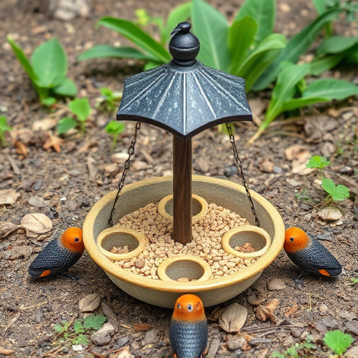 Natural ground feeding station for birds
