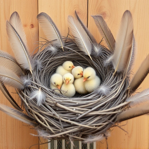 Nest with feathers but no chicks
