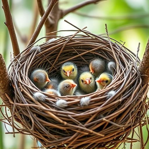 Nest with feathers but no chicks