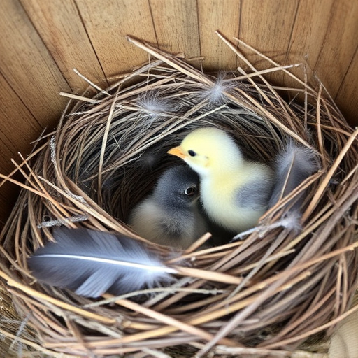 Nest with feathers but no chicks