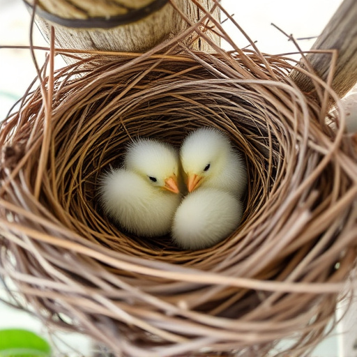 Nest with feathers but no chicks