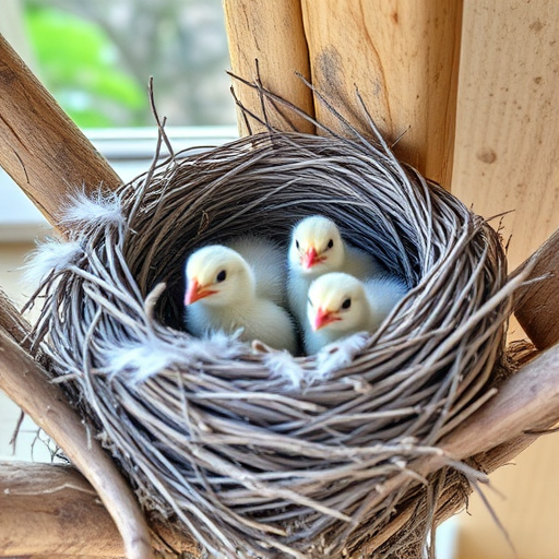 Nest with feathers but no chicks