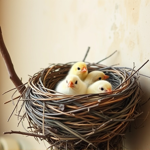 Nest with feathers but no chicks