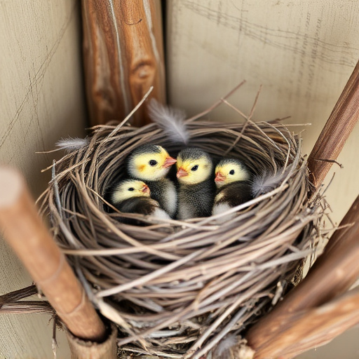 Nest with feathers but no chicks