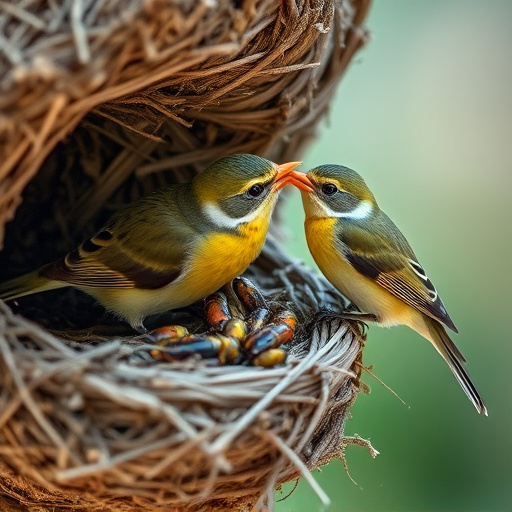 Nesting birds fed soft insects