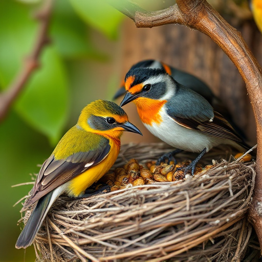 Nesting birds fed soft insects
