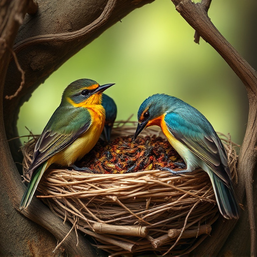 Nesting birds fed soft insects