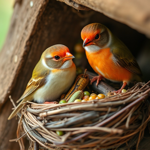 Nesting birds fed soft insects