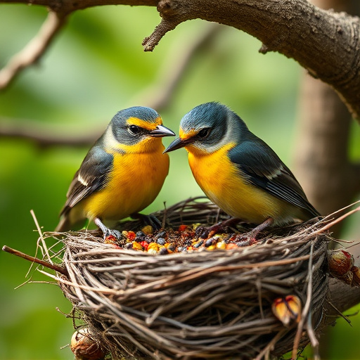 Nesting birds fed soft insects