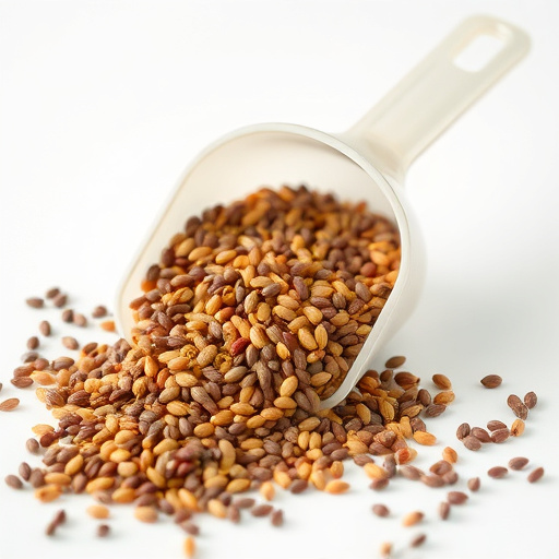 Niger seed in a plastic scoop