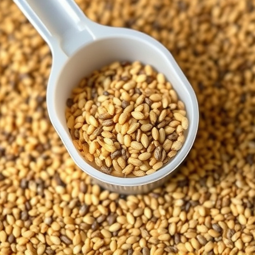 Niger seed in a plastic scoop