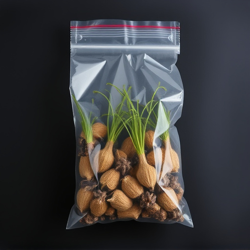 No-germ seeds in transparent bag