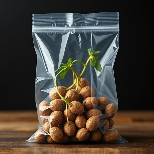 No-germ seeds in transparent bag