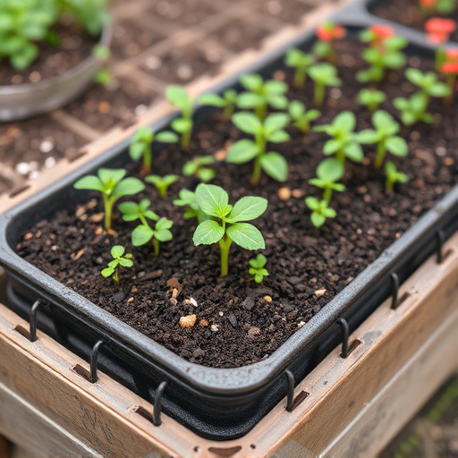 No-grow seed mix on garden tray