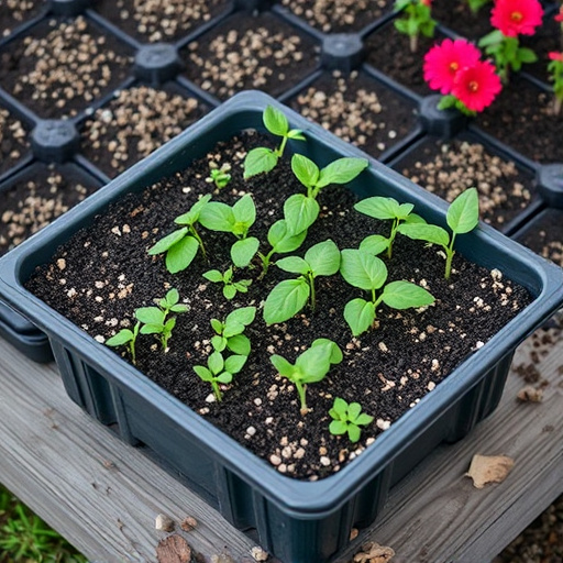 No-grow seed mix on garden tray