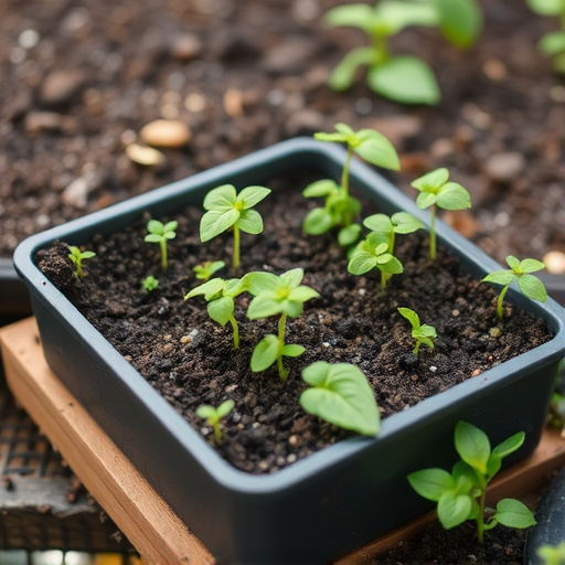 No-grow seed mix on garden tray