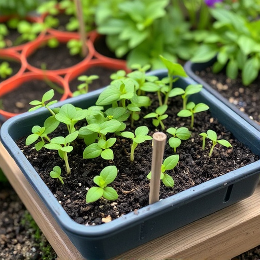No-grow seed mix on garden tray