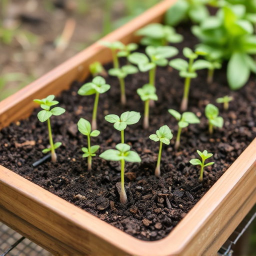 No-grow seed mix on garden tray