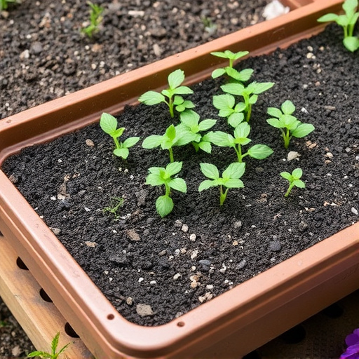 No-grow seed mix on garden tray