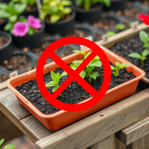 No-grow seed mix on garden tray