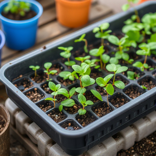 No-grow seed mix on garden tray
