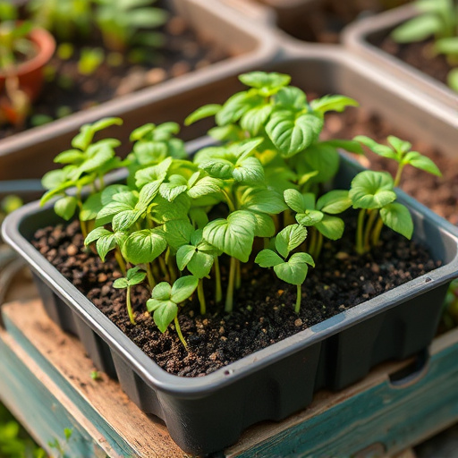 No-grow seed mix on garden tray