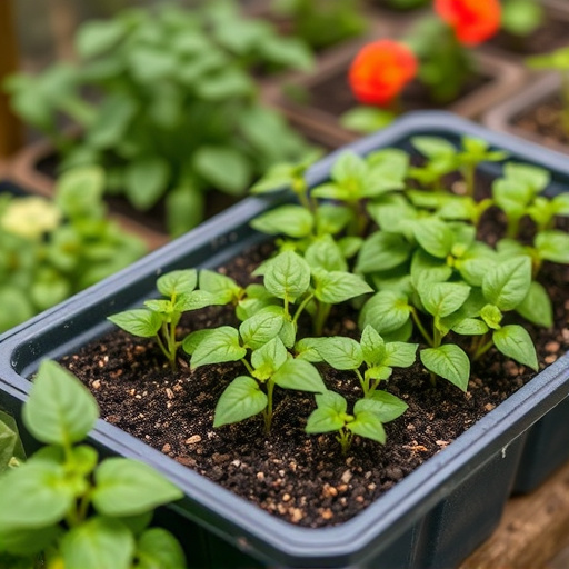 No-grow seed mix on garden tray