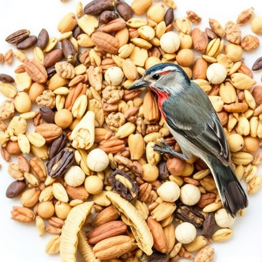 Nut and seed mix for wild birds