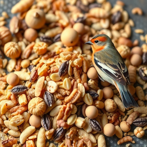 Nut and seed mix for wild birds