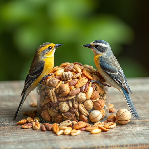 Nut and seed mix for wild birds