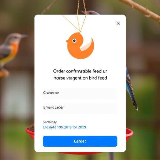 Online order confirmation for bird feed
