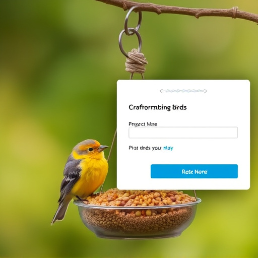 Online order confirmation for bird feed