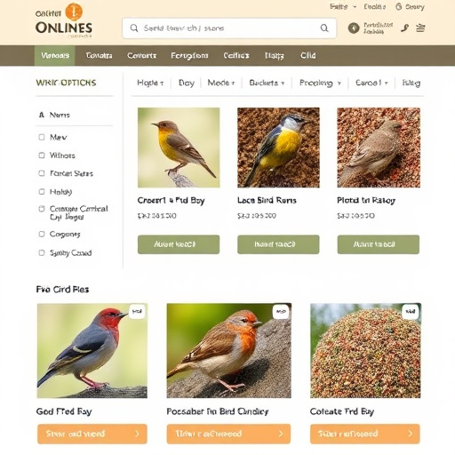 Online store page showing bird seed options