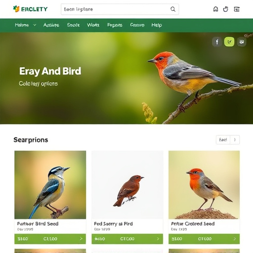Online store page showing bird seed options