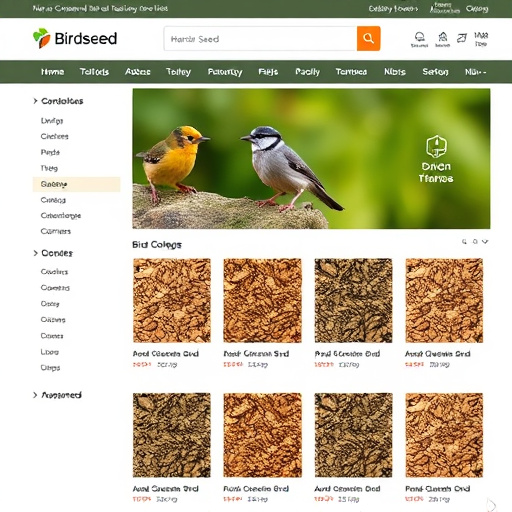 Online store page showing bird seed options