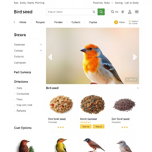 Online store page showing bird seed options