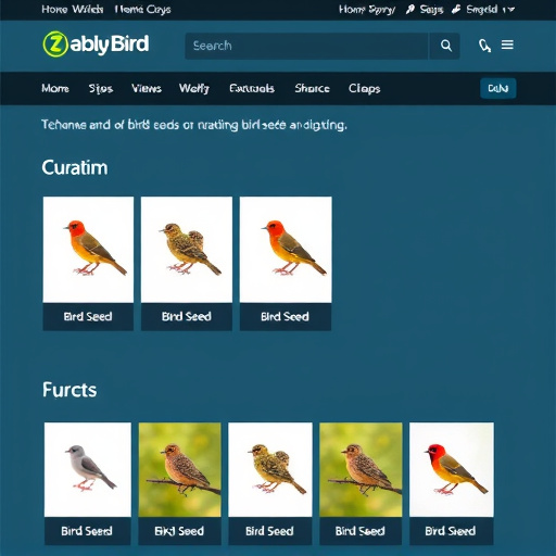 Online store page showing bird seed options