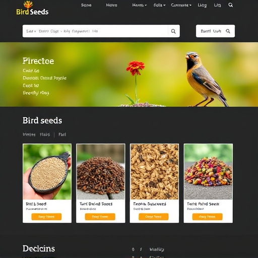 Online store page showing bird seed options