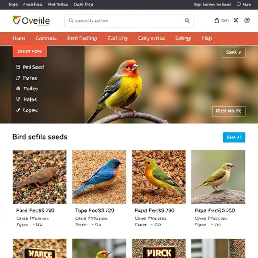 Online store page showing bird seed options