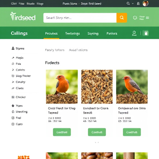 Online store page showing bird seed options
