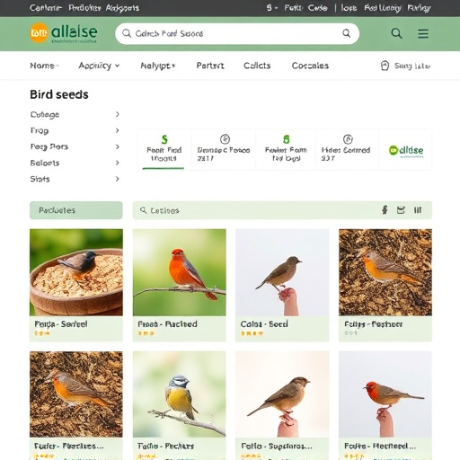 Online store page showing bird seed options