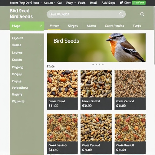 Online store page showing bird seed options